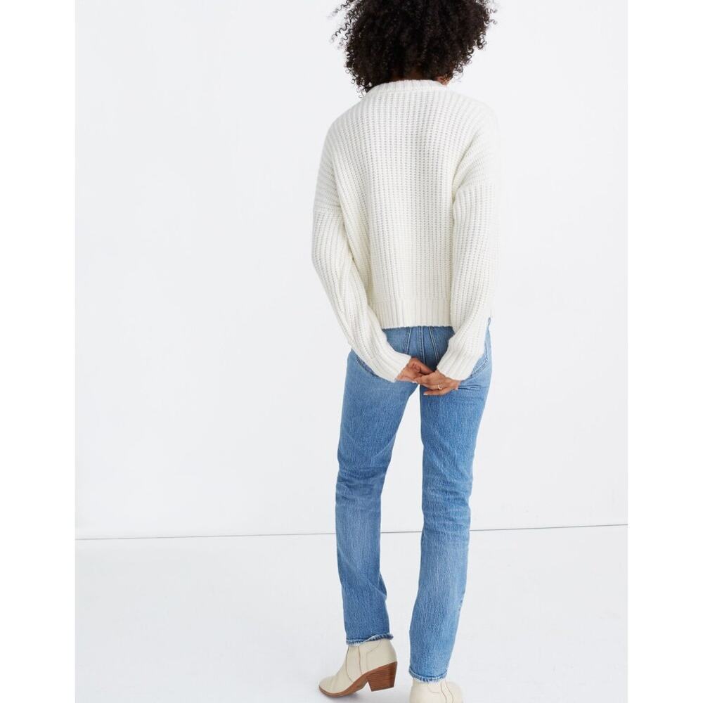 NWOT Madewell Everett Cable Knit Cream Boxy Sweater Plus 2X Academia Cottagecore - Picture 4 of 12